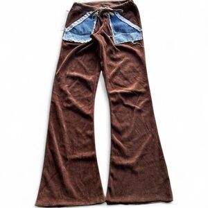 Y2K Vintage Riley Velour & Denim Flare Pants
